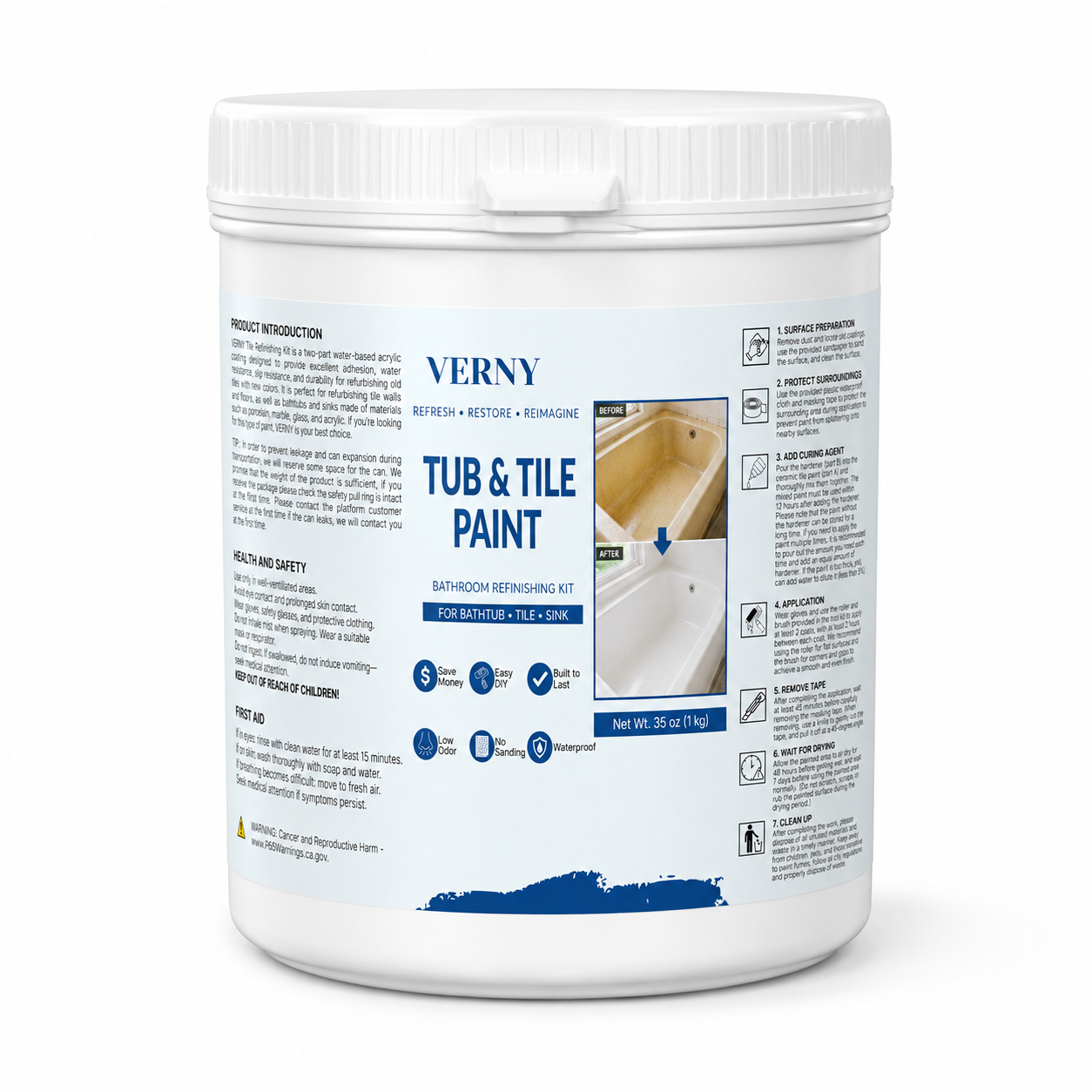 VERNY Rust Converter & Metal Primer 2-Pack, 64 Fl Oz Total, Black Water-Based Rust Treatment Kit for Metal, Steel & Iron, DIY Tools Included